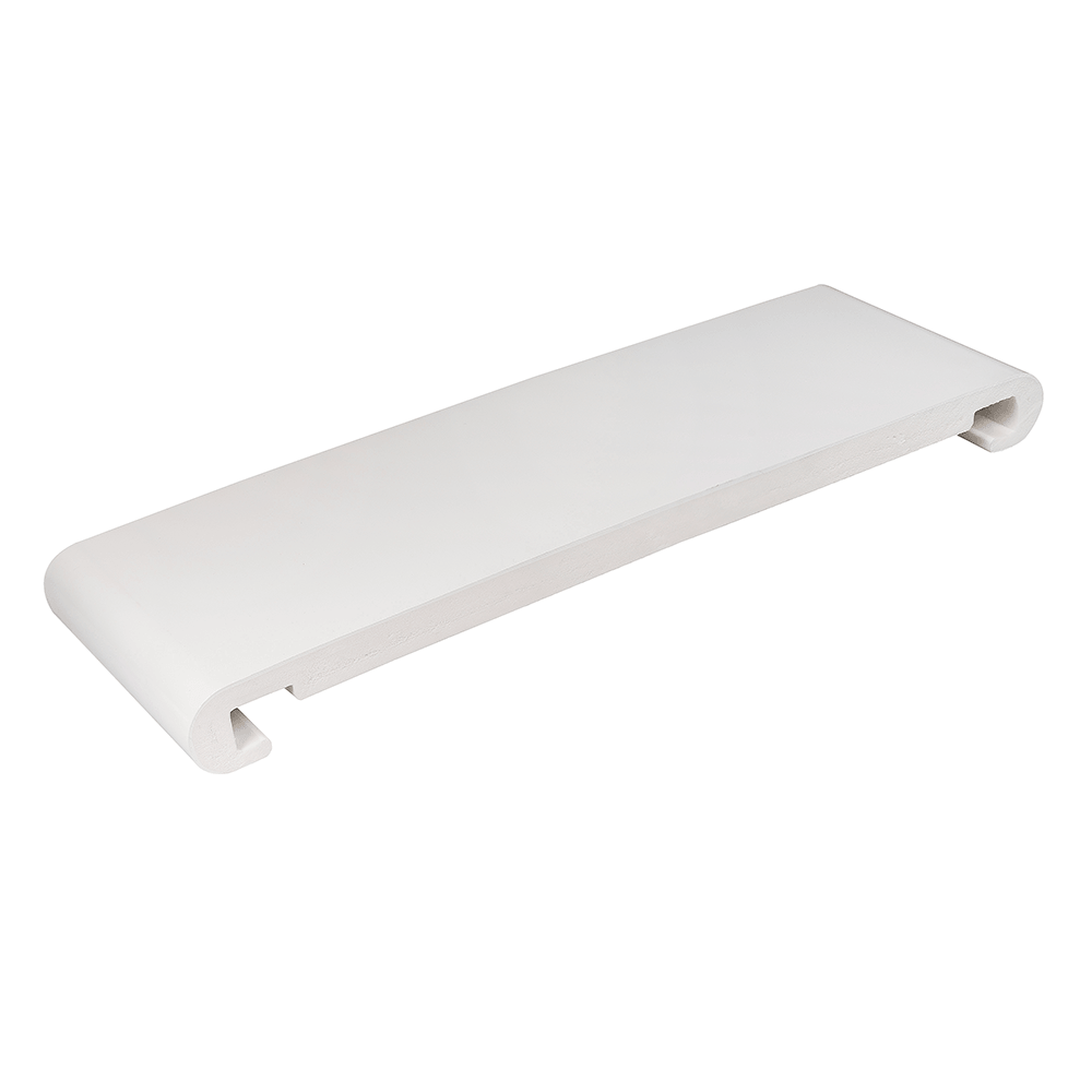 355mm x 16mm White Bullnose Double Ended Replacement Fascia Board 5m image